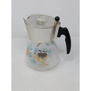 Vtg David Douglas Flameproof Coffee Percolator Pot Pinecone MCM